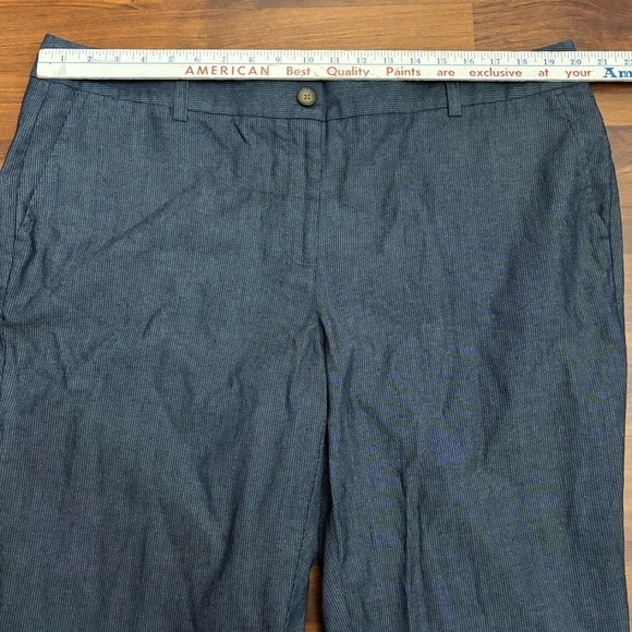 Lands End Fit 2 Pinstriped Trousers Navy Blue Pockets Dress Pants Size 18 NWOT - Picture 6 of 11